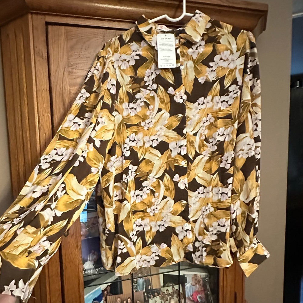 NEW NWT KIRUNDO Floral Blazer in Brown and Yellow.